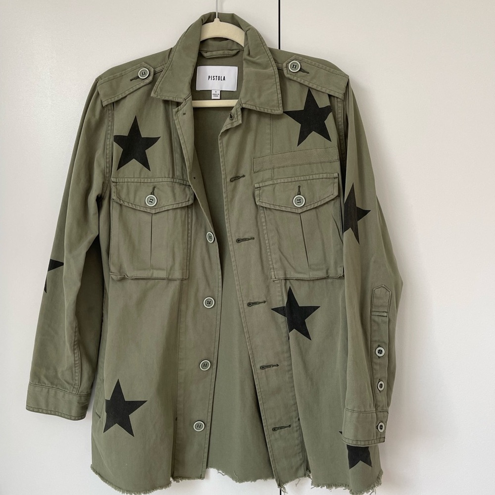 Pistola Khaki Jacket with Black Stars
